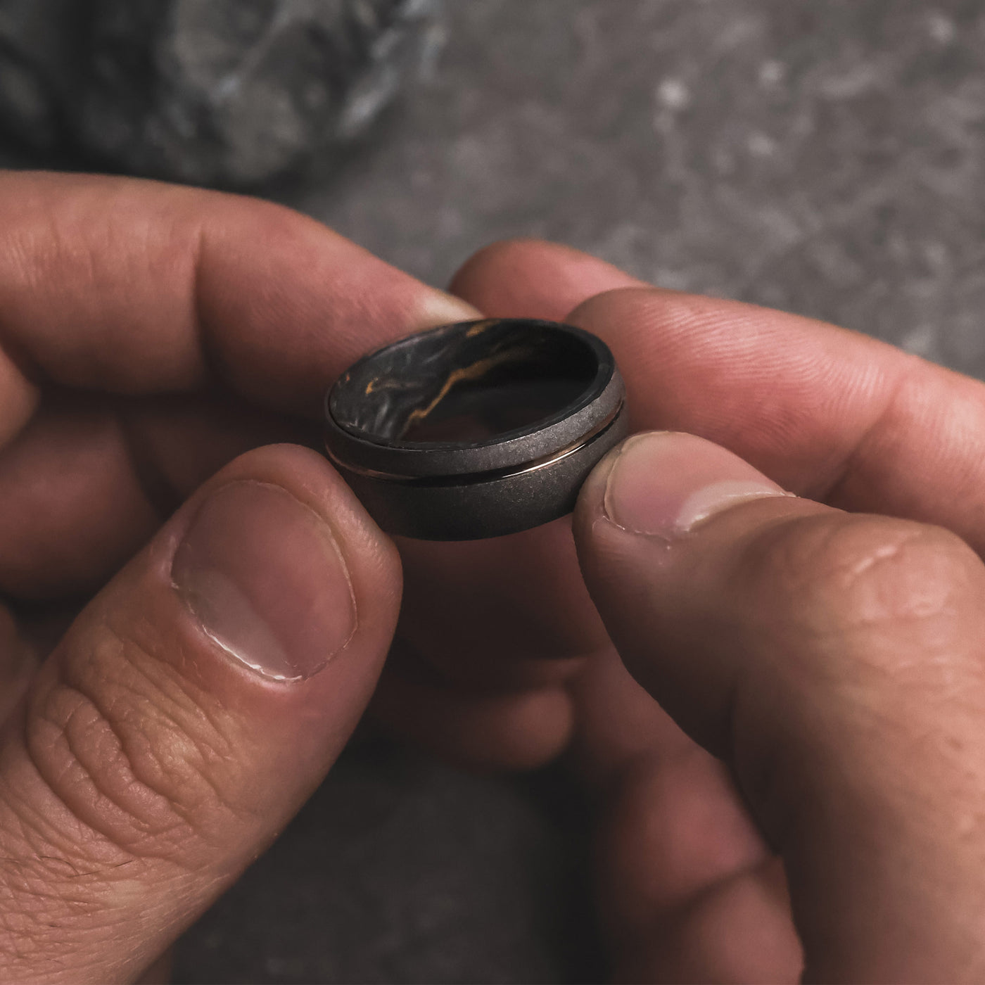 Unique Carbon Fiber Wedding Ring