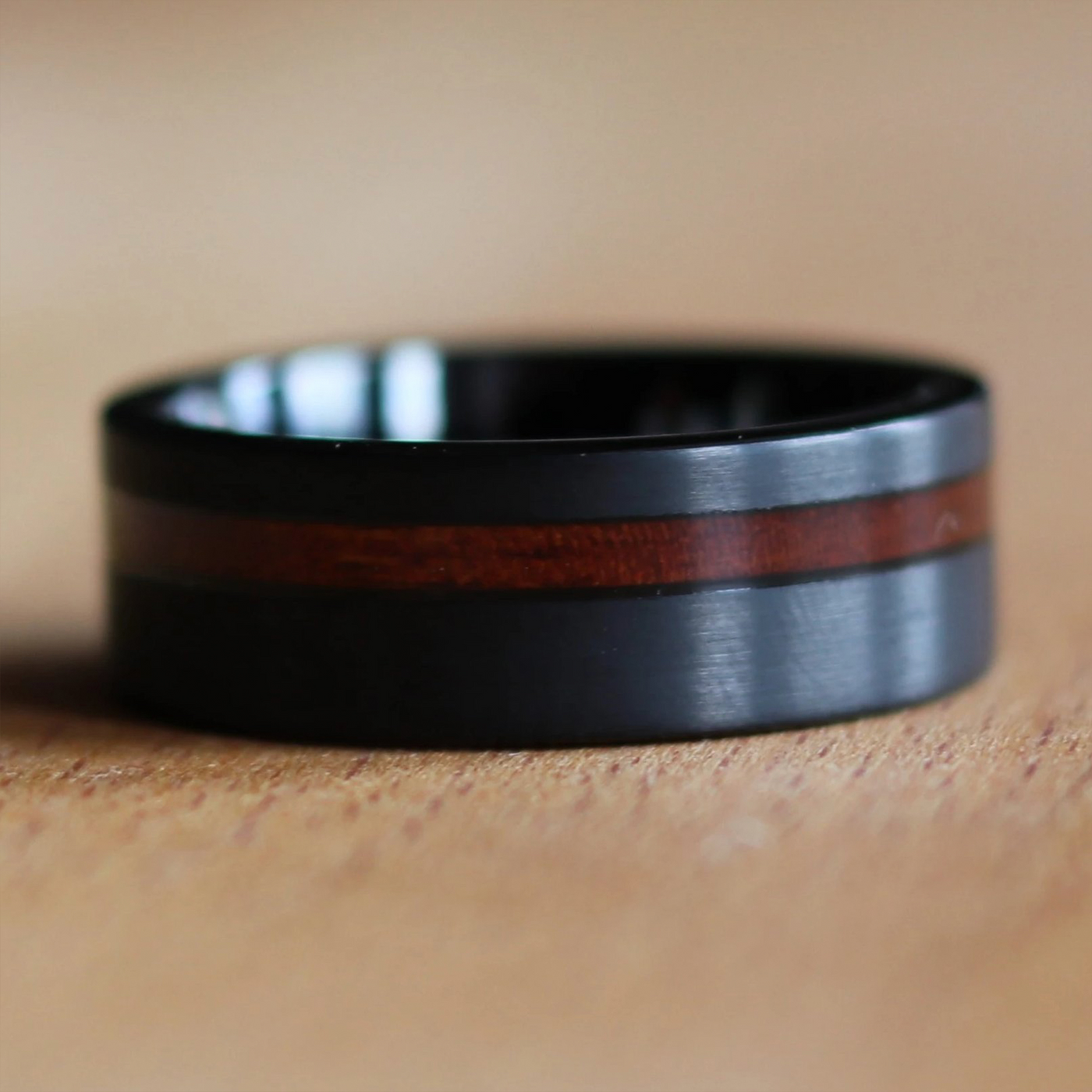 Thorum Black Redwood 8mm Wedding Ring