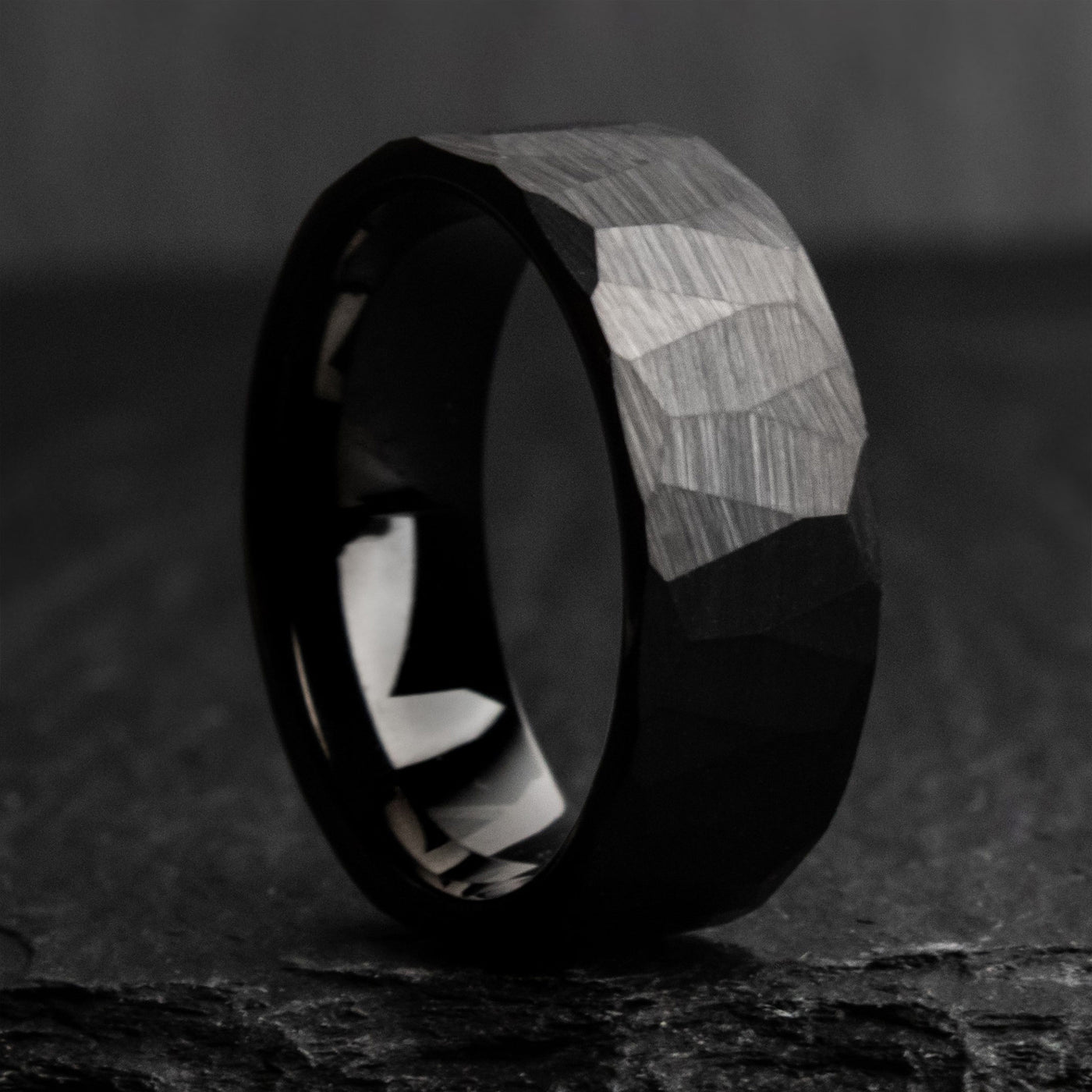 Brushed Black Tungsten Wedding Ring