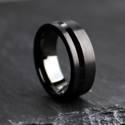 Old Oak Tungsten Black Ring