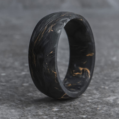 Black and Gold Carbon Fiber Wedding Ring