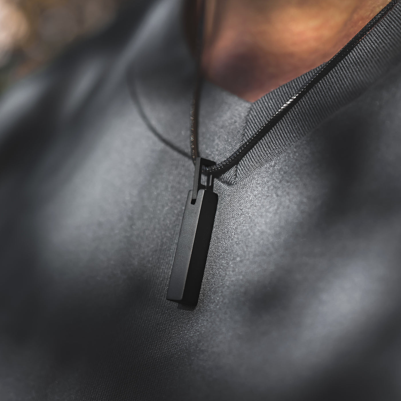 Charcoal | Men's black pendant necklace chain | Thorum