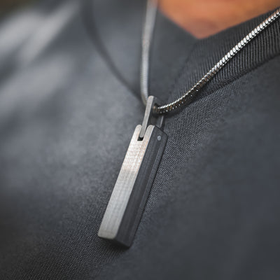 Aurelius | Men's brushed silver pendant necklace | Thorum