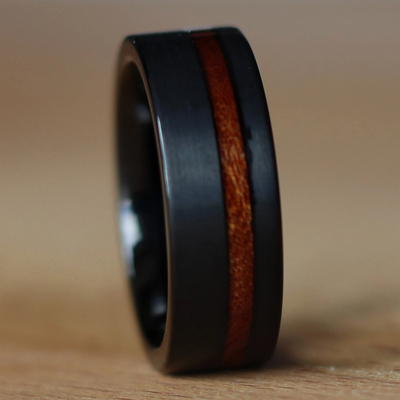 Thorum Black Redwood 8mm Wedding Band