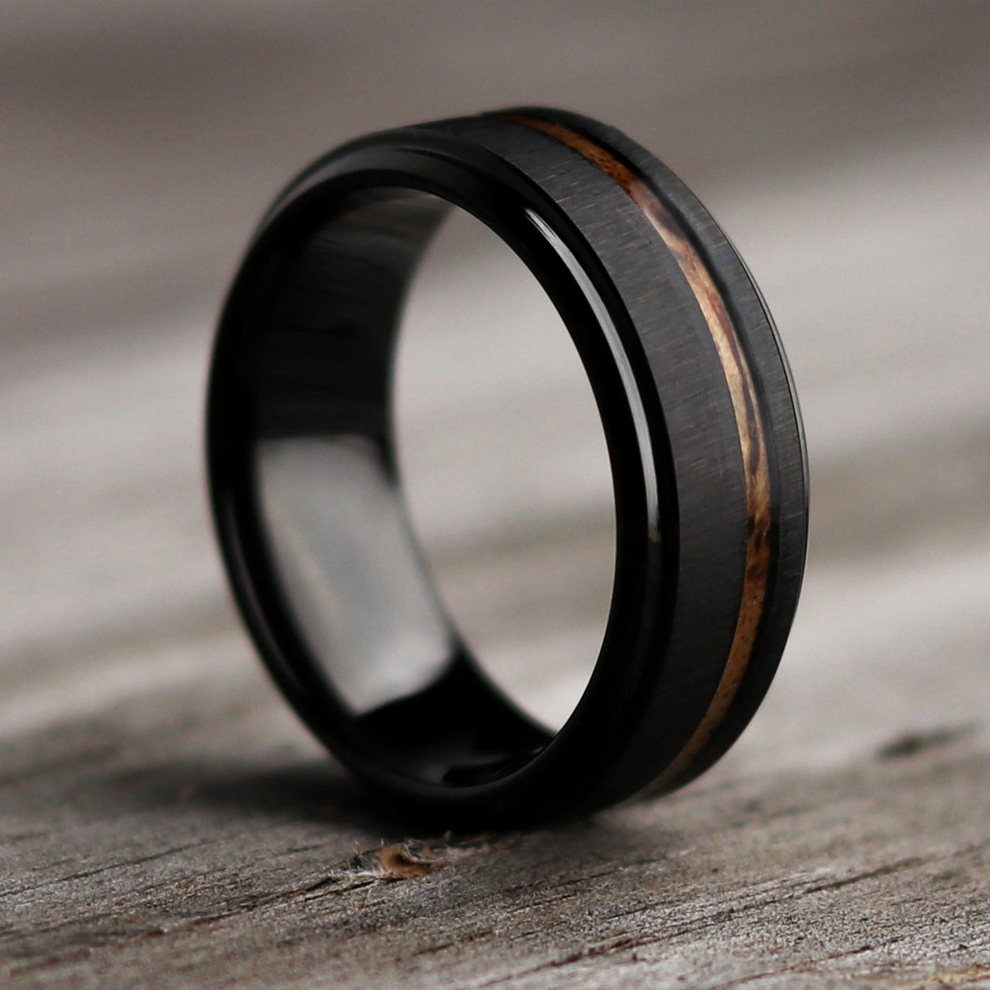 Thorum Aloha Brushed Tungsten and Hawaiian Koa Ring