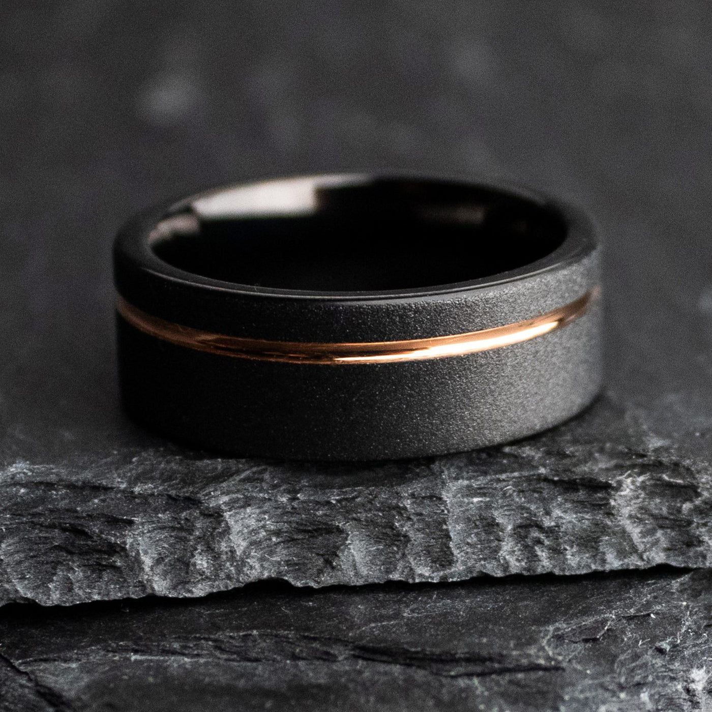 Unique Wedding Rings with Tungsten and Rose Gold