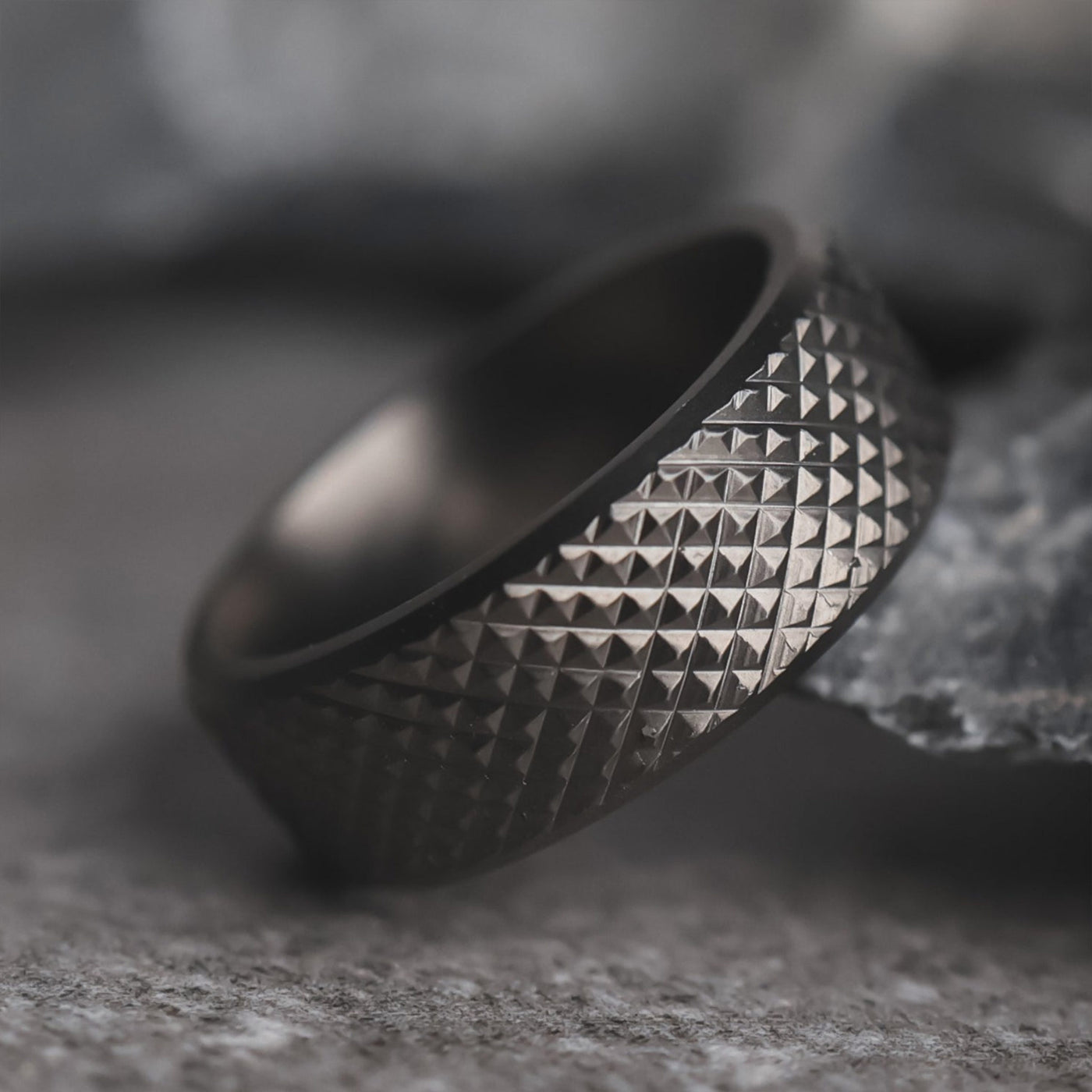 Stainless Steel Knurled Wedding Ring