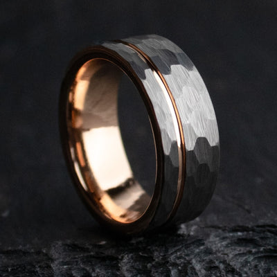 Unique Hammered Rose Gold Wedding Ring | Thorum