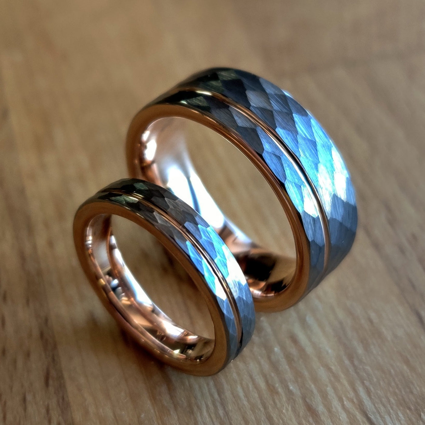 Hammered Rose Gold Ring Set | Thorum