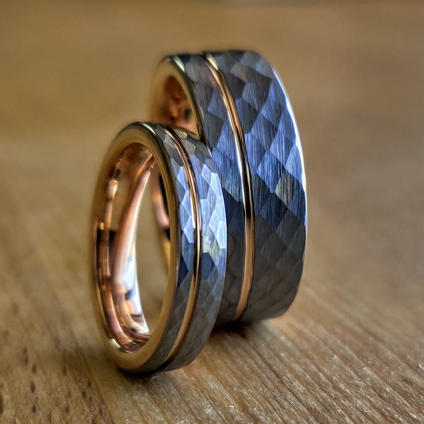 Hammered Rose Gold Ring Set | Thorum