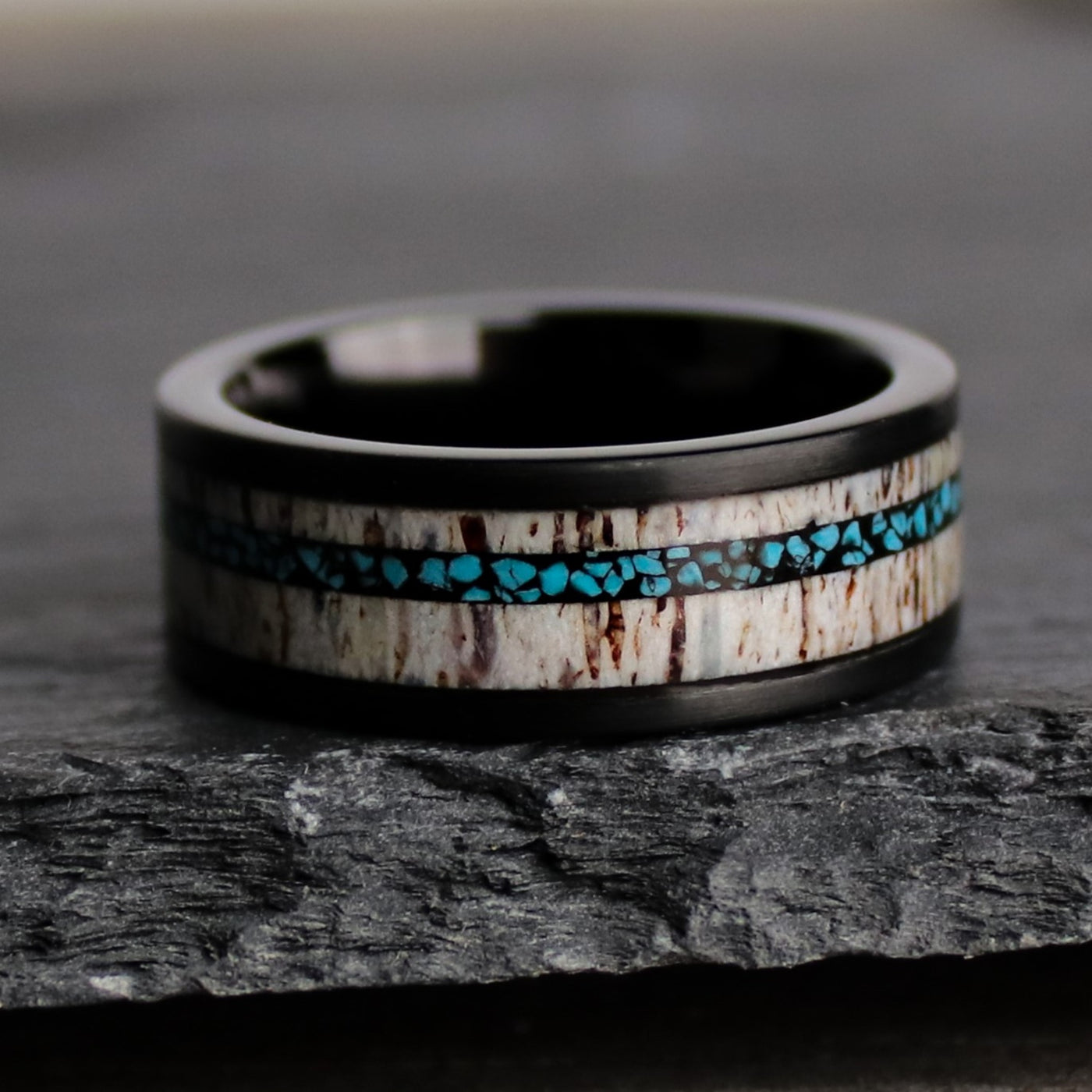 Arizona Turquoise and Antler Wedding Band | Thorum