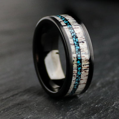 Arizona Turquoise and Antler Wedding Band | Thorum