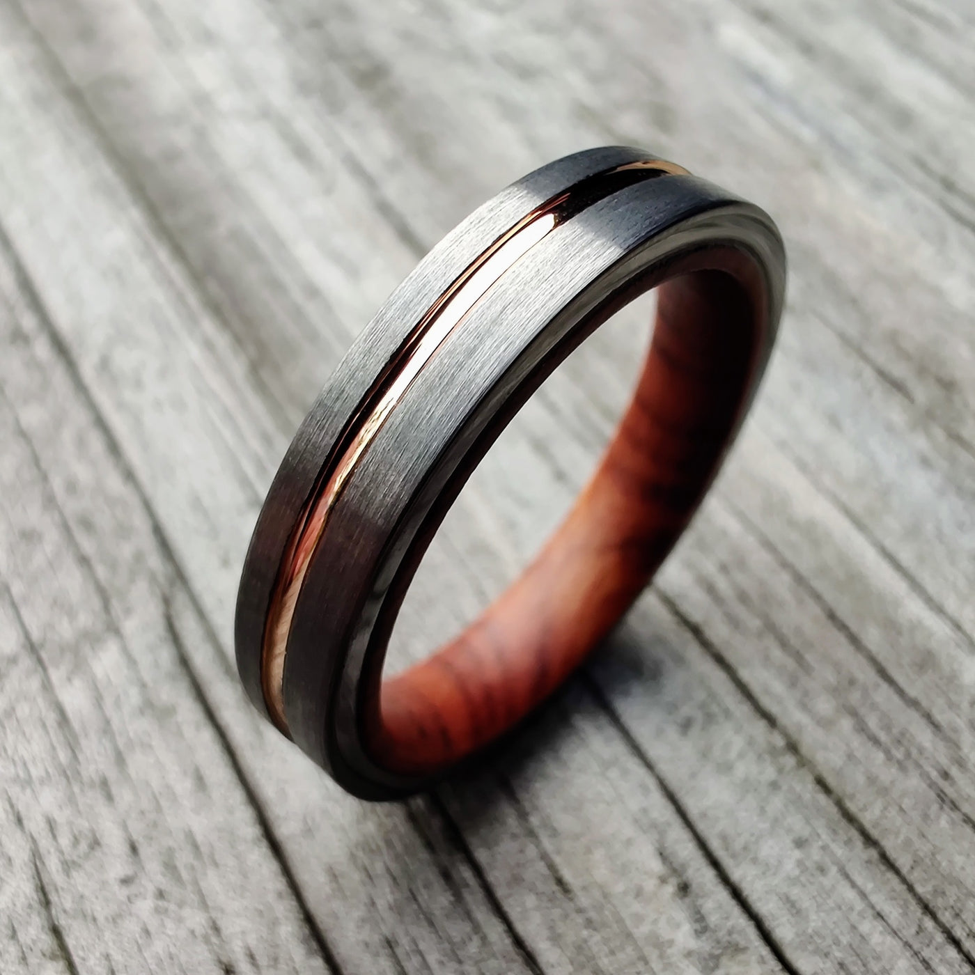 Desert Ironwood and Rose Gold Women's Ring | Thorum