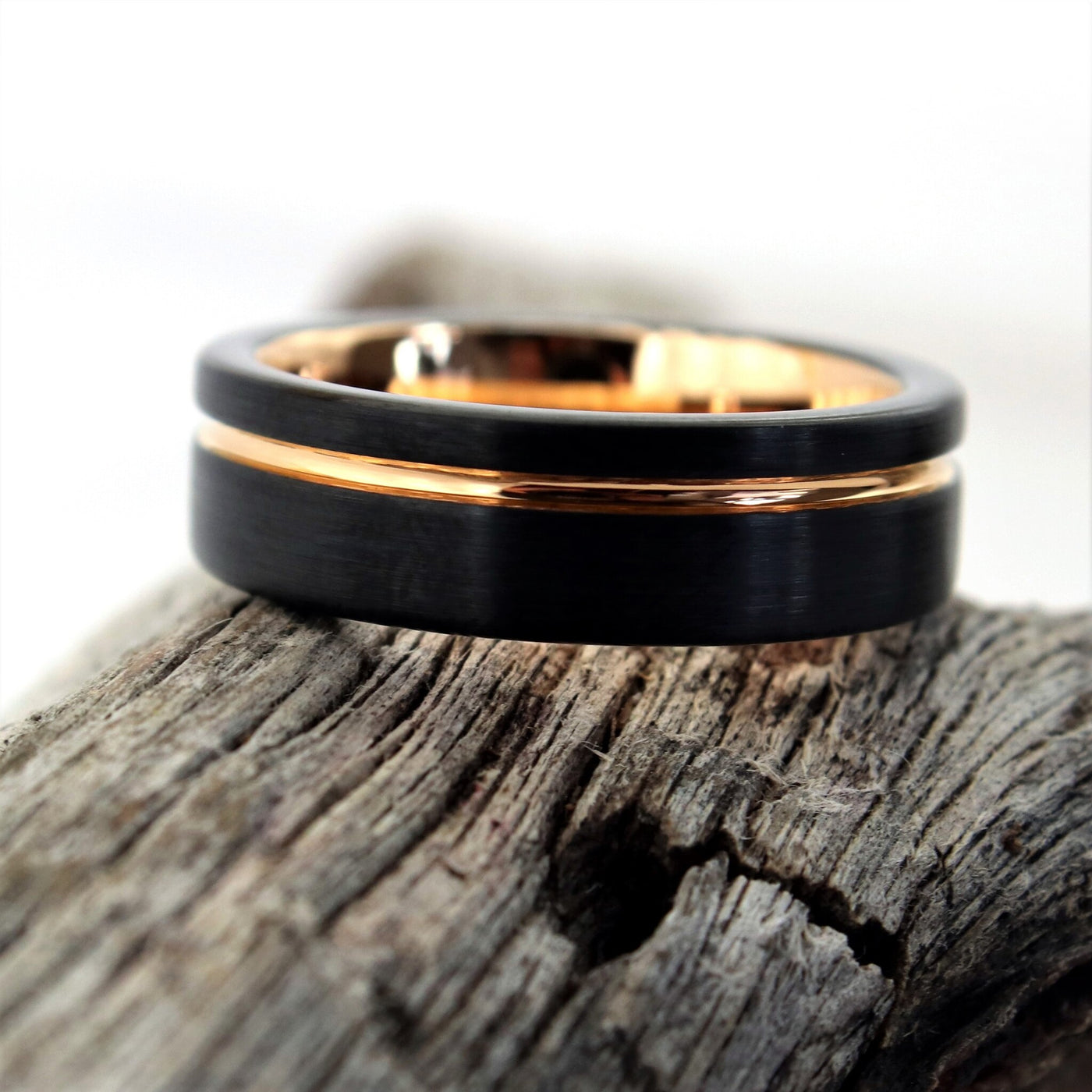 6 mm Black Rose Gold Wedding Ring | Thorum