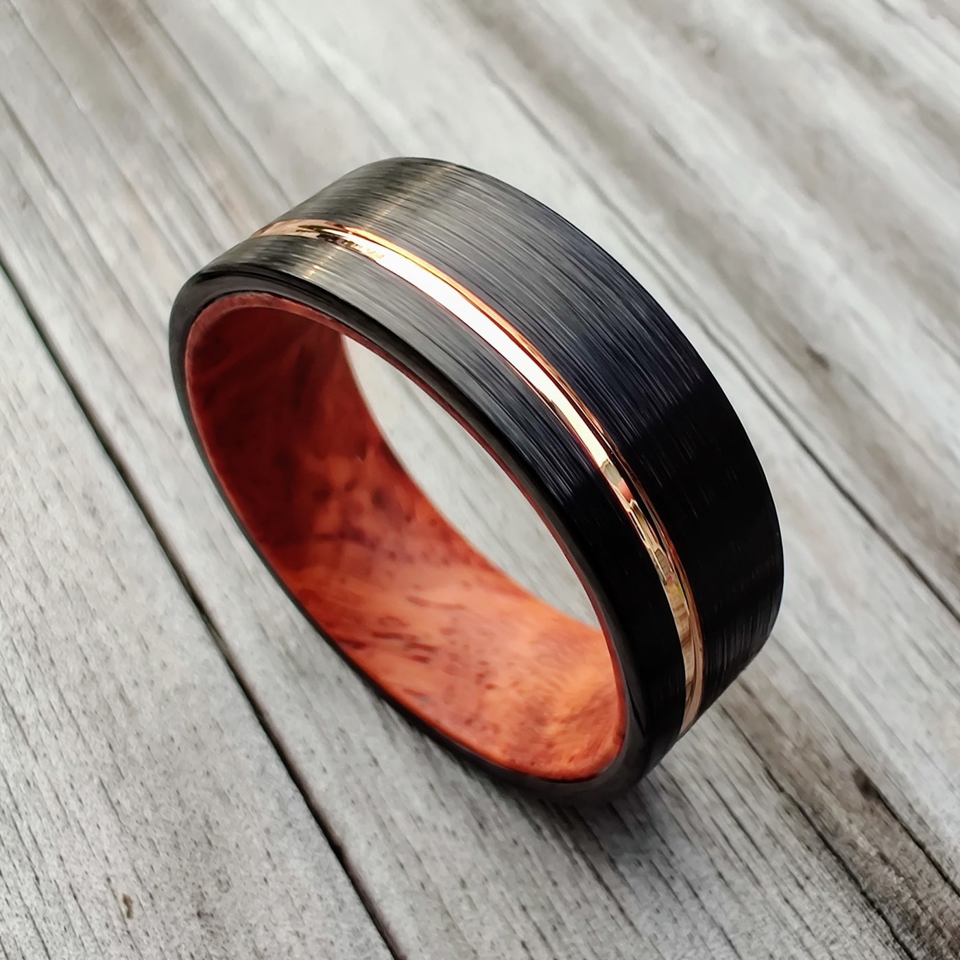 Black Rose Gold Wood Ring | Thorum