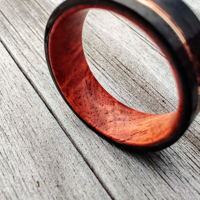 Black Rose Gold Wood Ring | Thorum