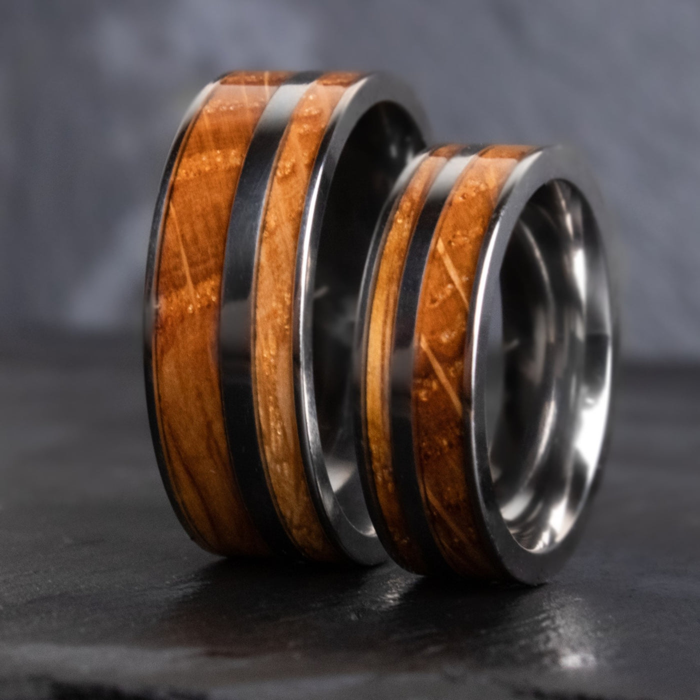 The Norseman | Whiskey Barrel Wedding Band Set | Thorum