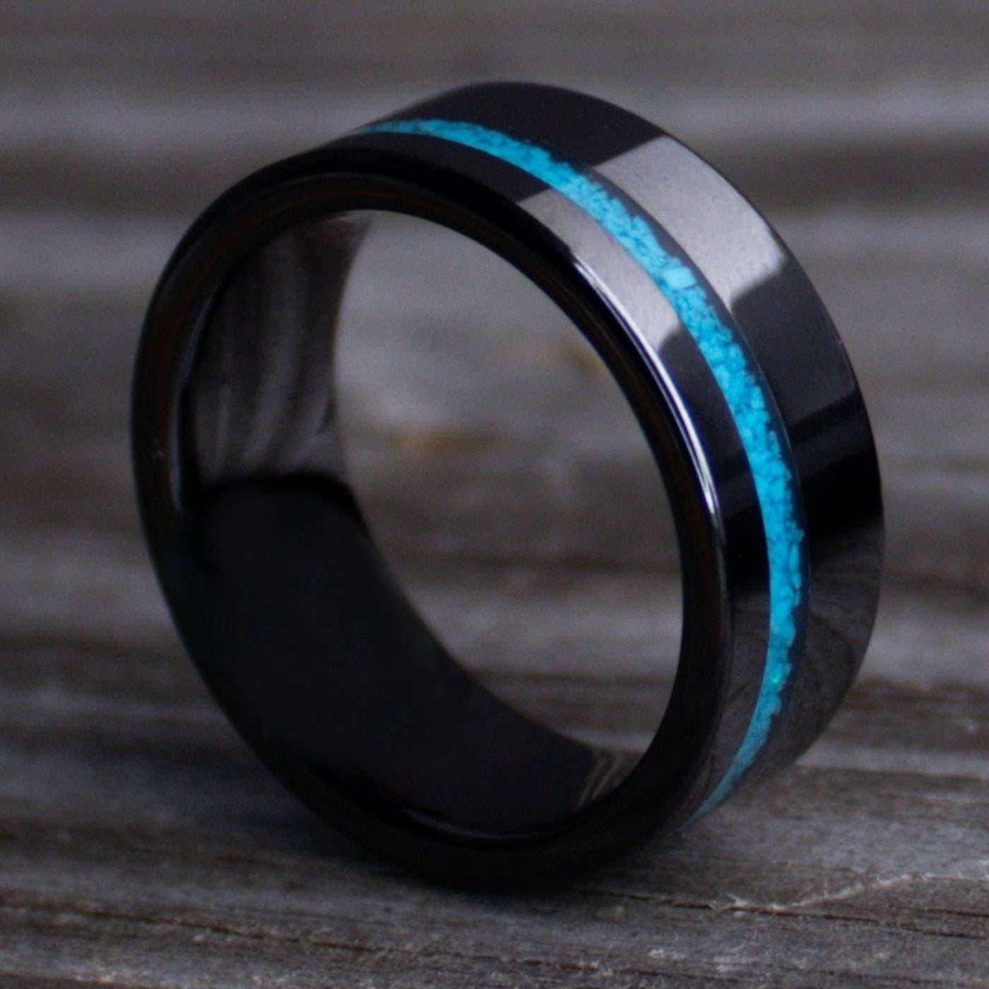 The Prospector | Turquoise Men's Wedding Band, Stone Men's Ring, Blue Line Ring | Thorum