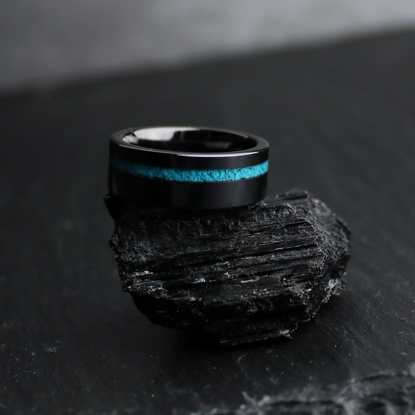 The Prospector | Turquoise Men's Wedding Band, Stone Men's Ring, Blue Line Ring | Thorum