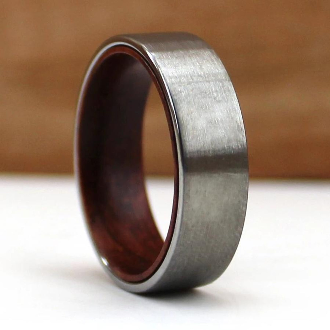 The Redwood | Wood and Metal Wedding Ring | Thorum