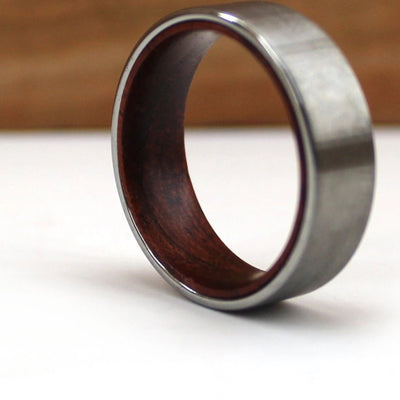 The Redwood | Wood and Metal Wedding Ring | Thorum