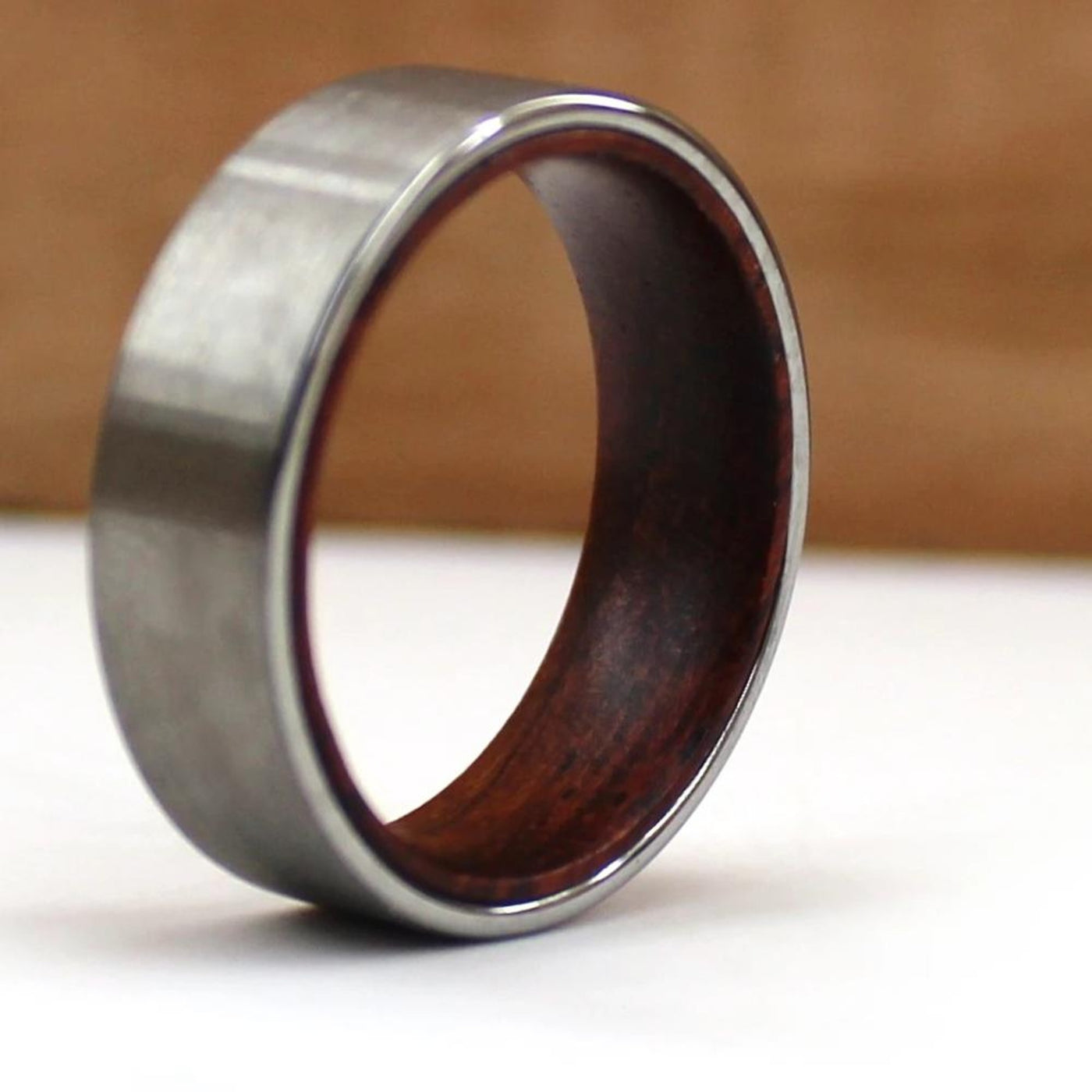 The Redwood | Wood and Metal Wedding Ring | Thorum