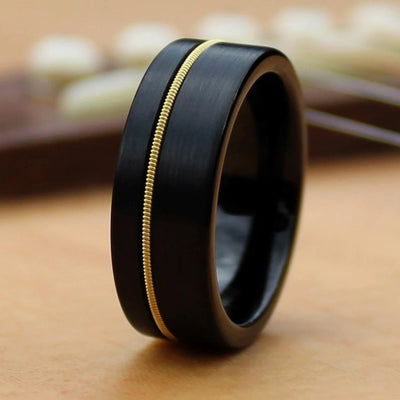 The Rhoads | Men's Black Guitar String Wedding Ring | Thorum