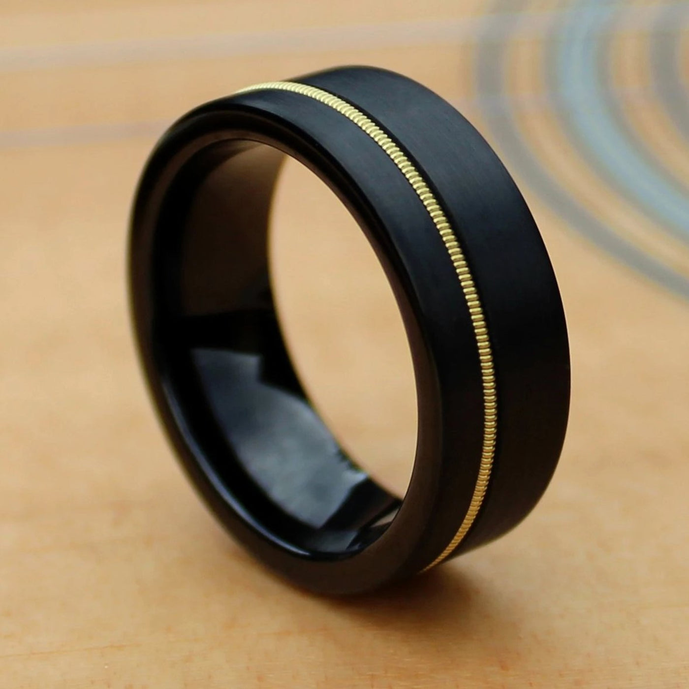 The Rhoads | Men's Black Guitar String Wedding Ring | Thorum