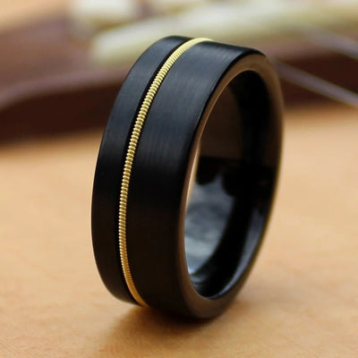 The Rhoads | Men's Black Guitar String Wedding Ring | Thorum