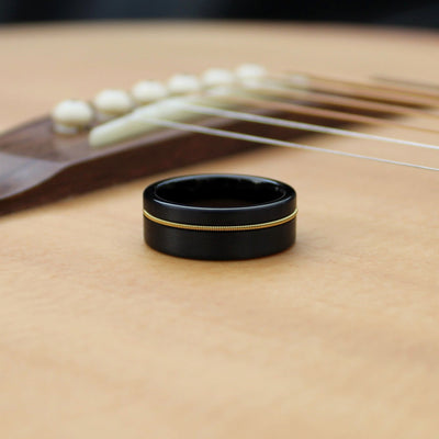 The Rhoads | Men's Black Guitar String Wedding Ring | Thorum