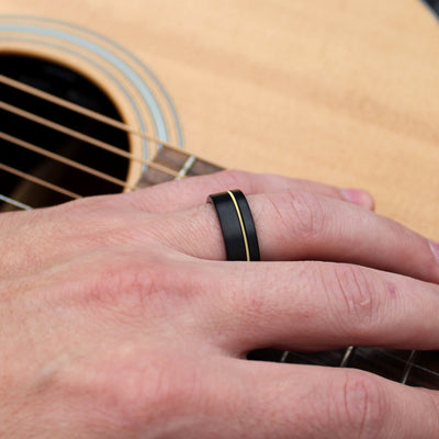 The Rhoads | Men's Black Guitar String Wedding Ring | Thorum