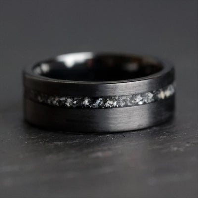 The Sistine | Men's Church Marble Black Wedding Ring | Thorum