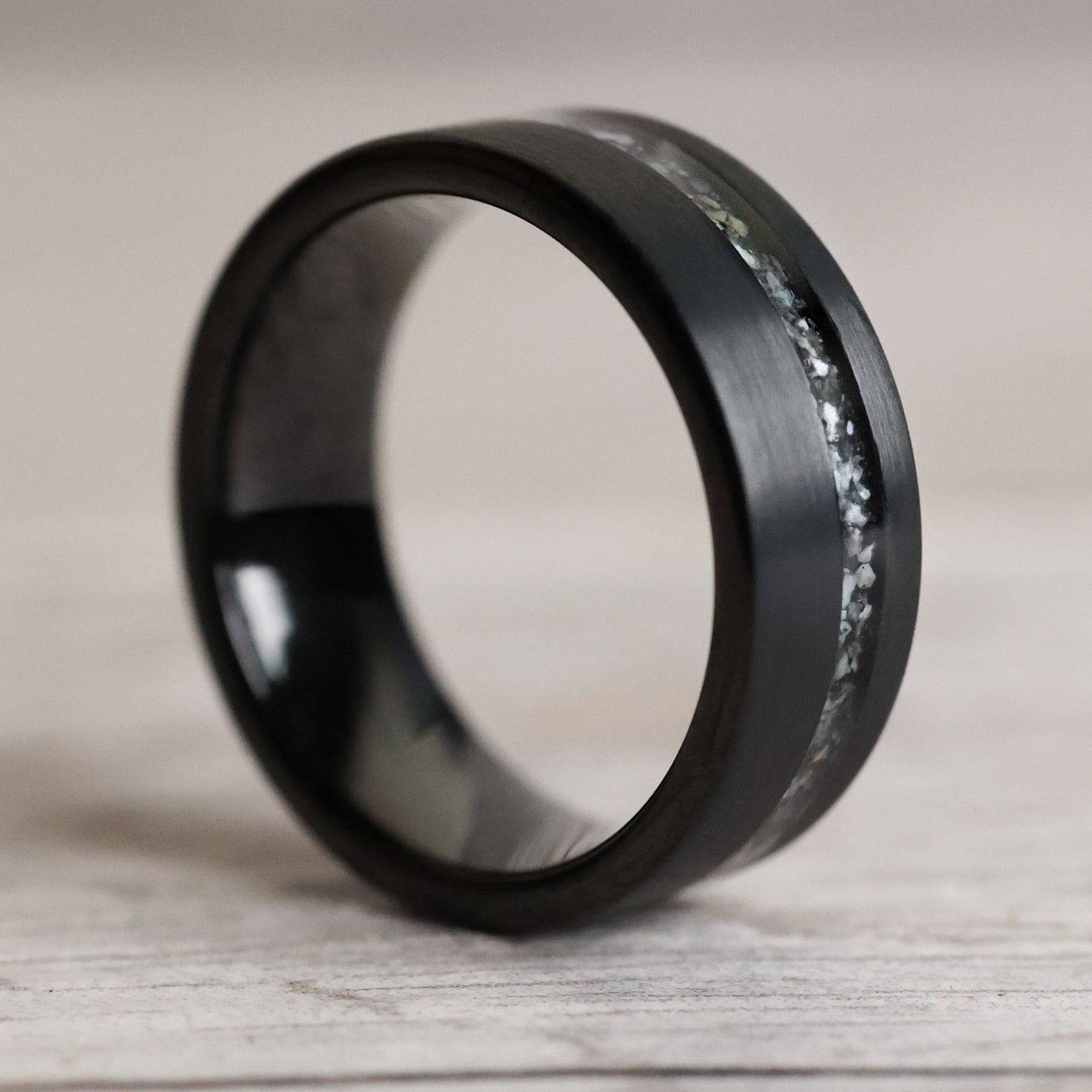 The Sistine | Men's Church Marble Black Wedding Ring | Thorum