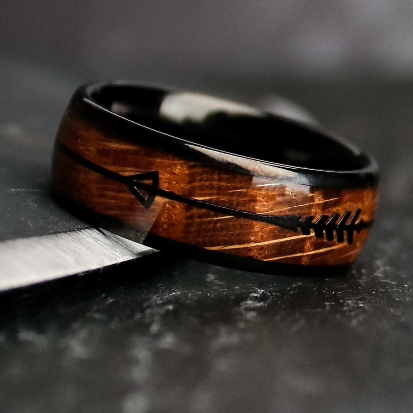 The Straight Shooter | Men's Whiskey Barrel Wedding Ring | Thorum