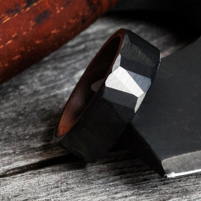 The Titan | Hammered Black Ironwood Ring | Thorum