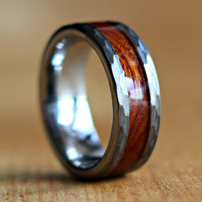 The Zeus | Men's Hammered Desert Ironwood Ring | Thorum