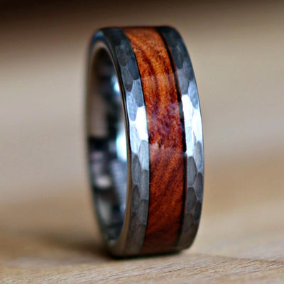 The Zeus | Men's Hammered Desert Ironwood Ring | Thorum