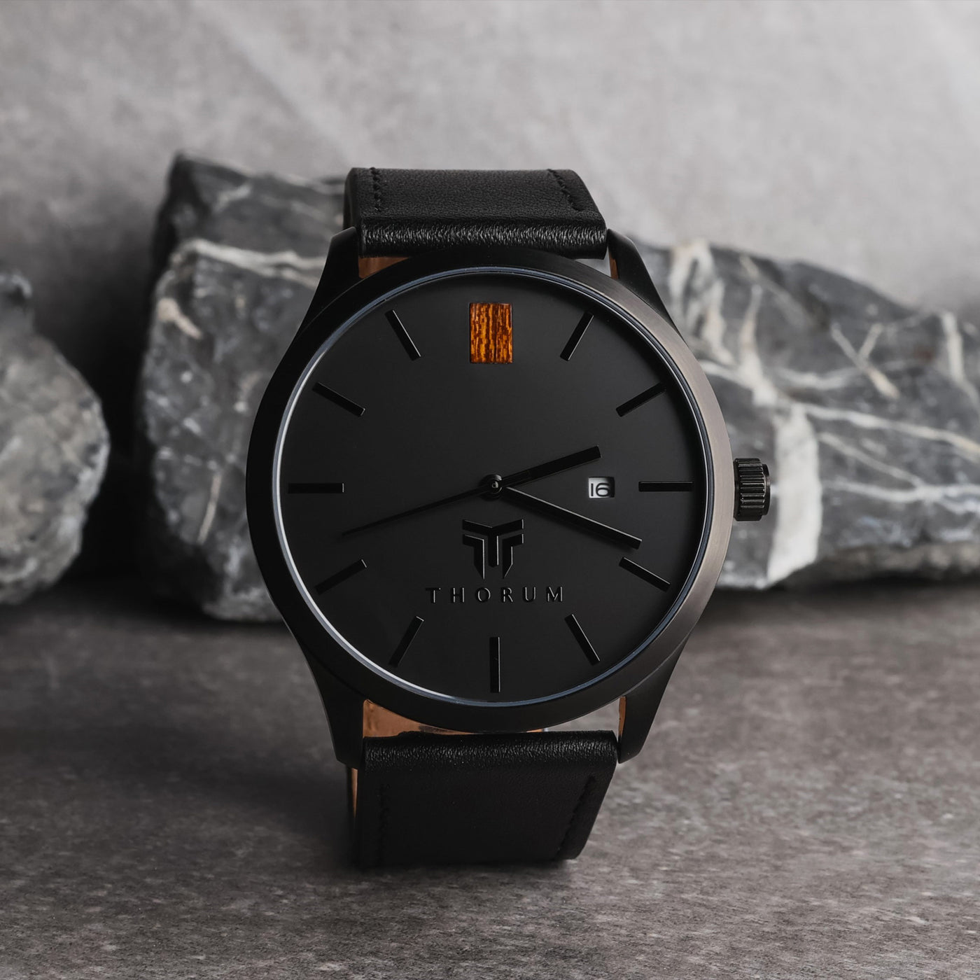 Matte Black Hawaiian Koa Wood Watch