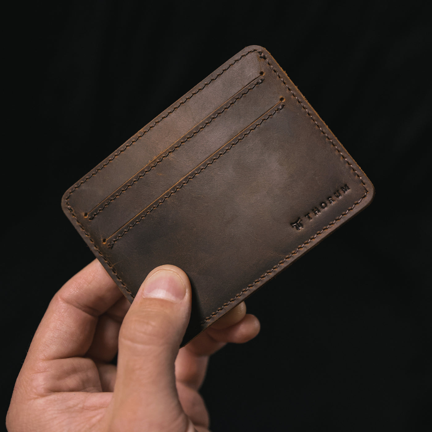 Front pocket minimalist leather wallet from Thorum