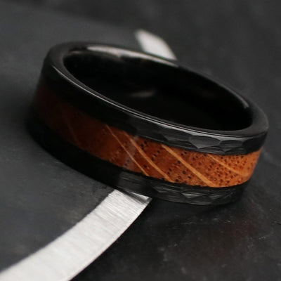 Aged Whiskey Barrel Wedding Ring