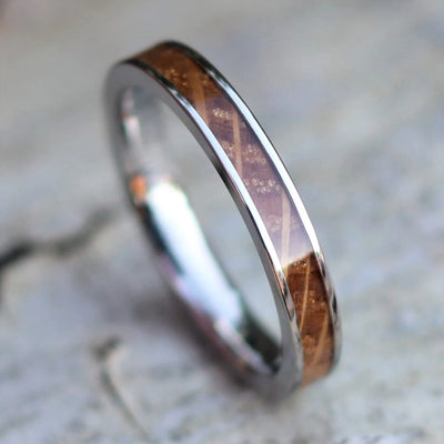 Aged Whiskey Barrel Wedding Band