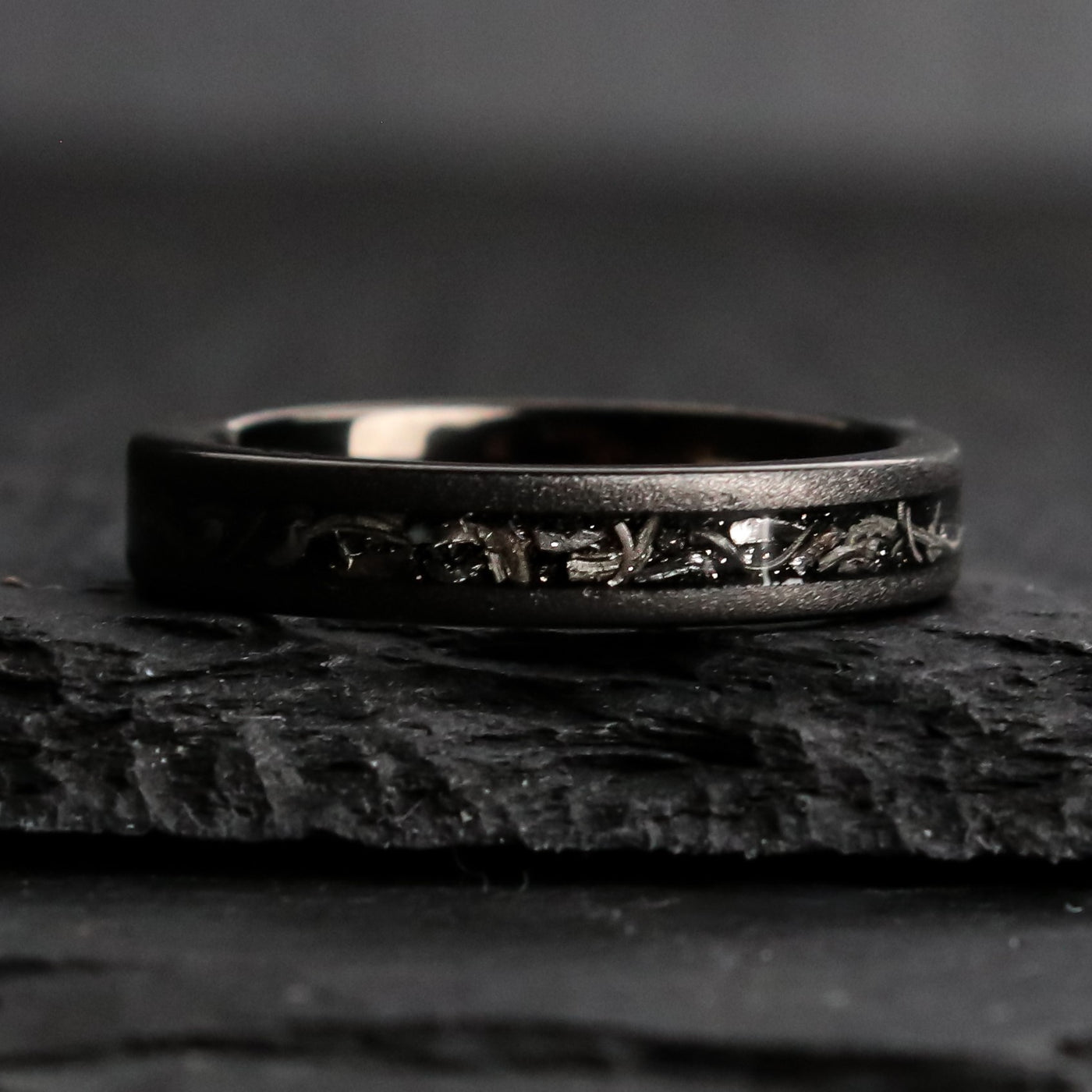 Black Meteorite | Women's Meteorite Ring | Thorum